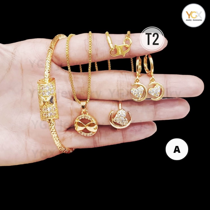 Set Perhiasan/Paket Perhiasan Bahan Titanium Asli Anti Karat - YGX 54