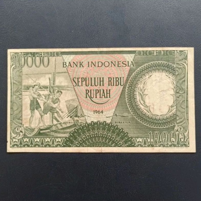 Uang Kuno 10000 Rupiah Pekerja 1964 RQA