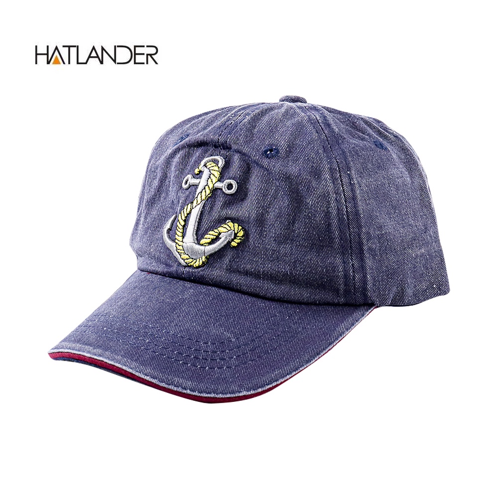 HATLANDER Topi Baseball Cap Hat 3D Embroidery - SBC56 - Navy Blue