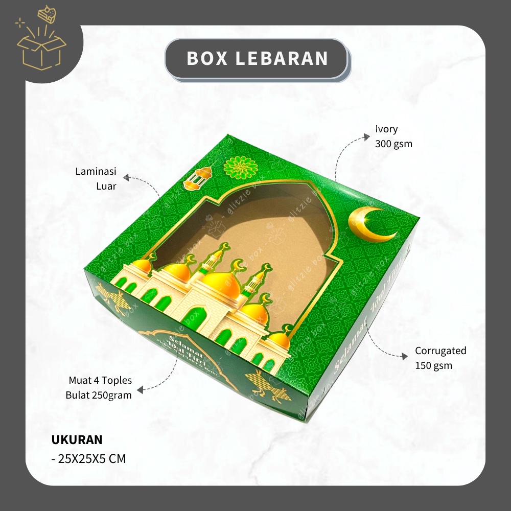 (10 pcs) BOX LEBARAN CORRUGATED | Dus Toples Bulat 250 gram - Dus Lebaran - Box Kue Kering Toples Le