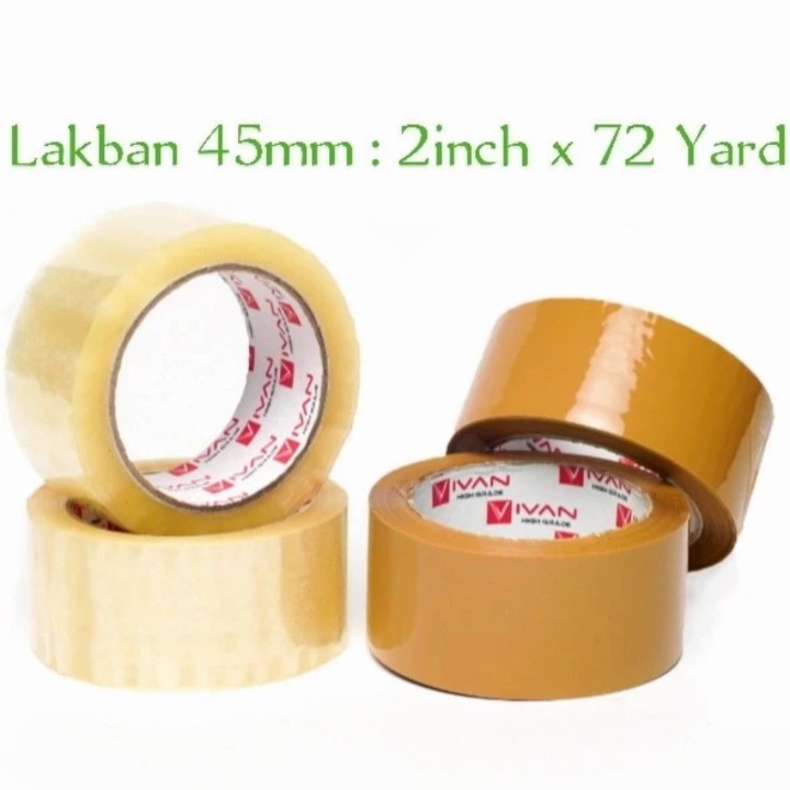 

ISOLASI LAKBAN SELOTIP 45MM 2 INCH X 72 YARD 65.8M BENING COKELAT