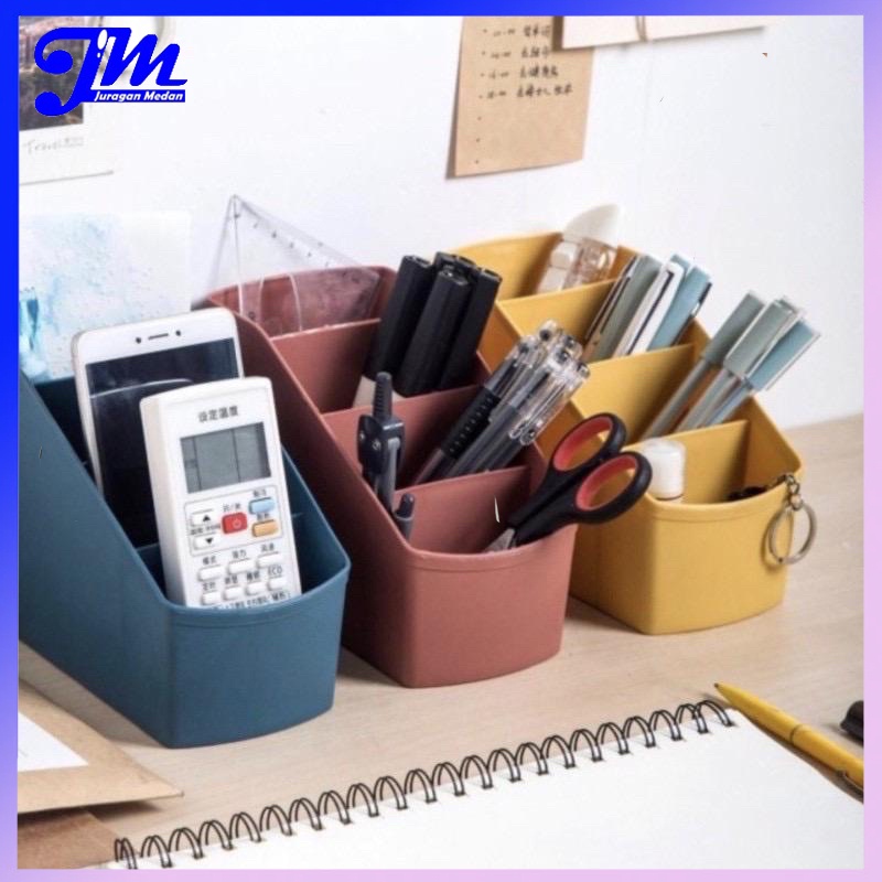 

Kotak Penyimpanan Alat Tulis Pena Pensil 4 Skat / Rak Tempat Alat Tulis / Kosmetik Box