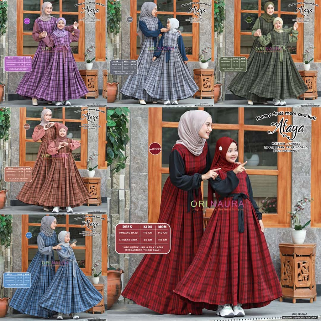 Gamis Selma Couple All Model Original Naura Plus Jilbab