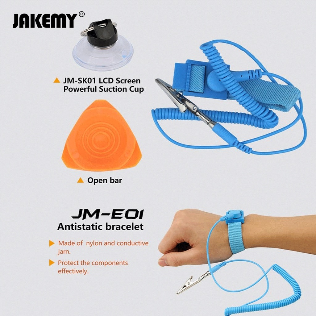 Jakemy Obeng Set Hp Opening tool Pinset Gelang Lengkap Original JM-P01