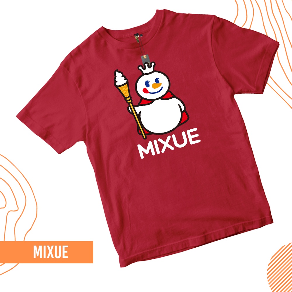 Baju Kaos Anak Logo Mixue Maskot Mixue Perempuan Laki-laki Usia 1 2 3 4 5 6 7 8 9 10 Tahun Unisex