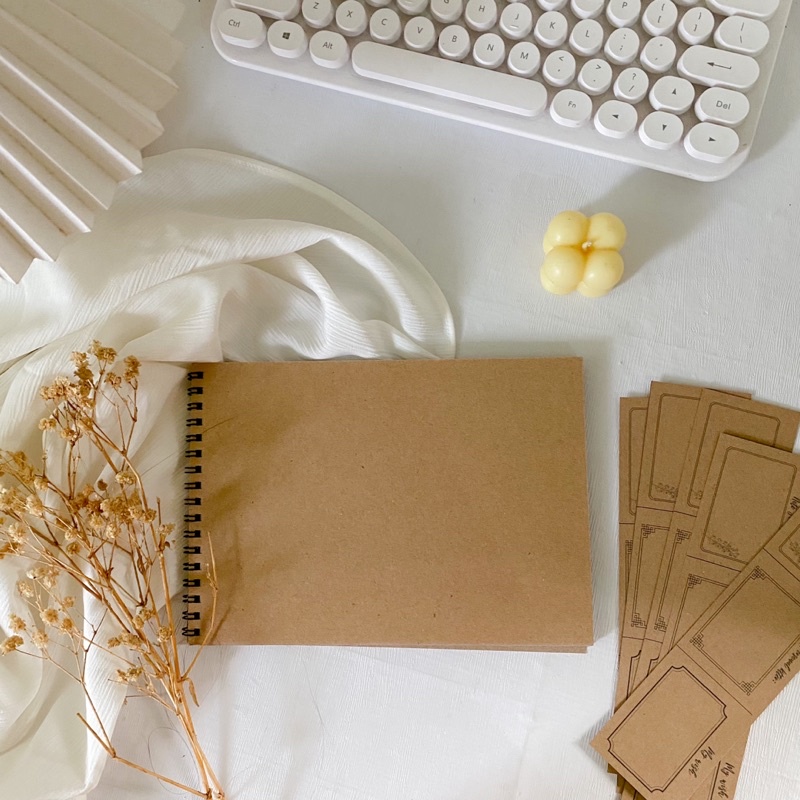 

[Aisyjournal] Scrapbook Album vintage buku catatan story book kado murah, notebook coklat aesthetic