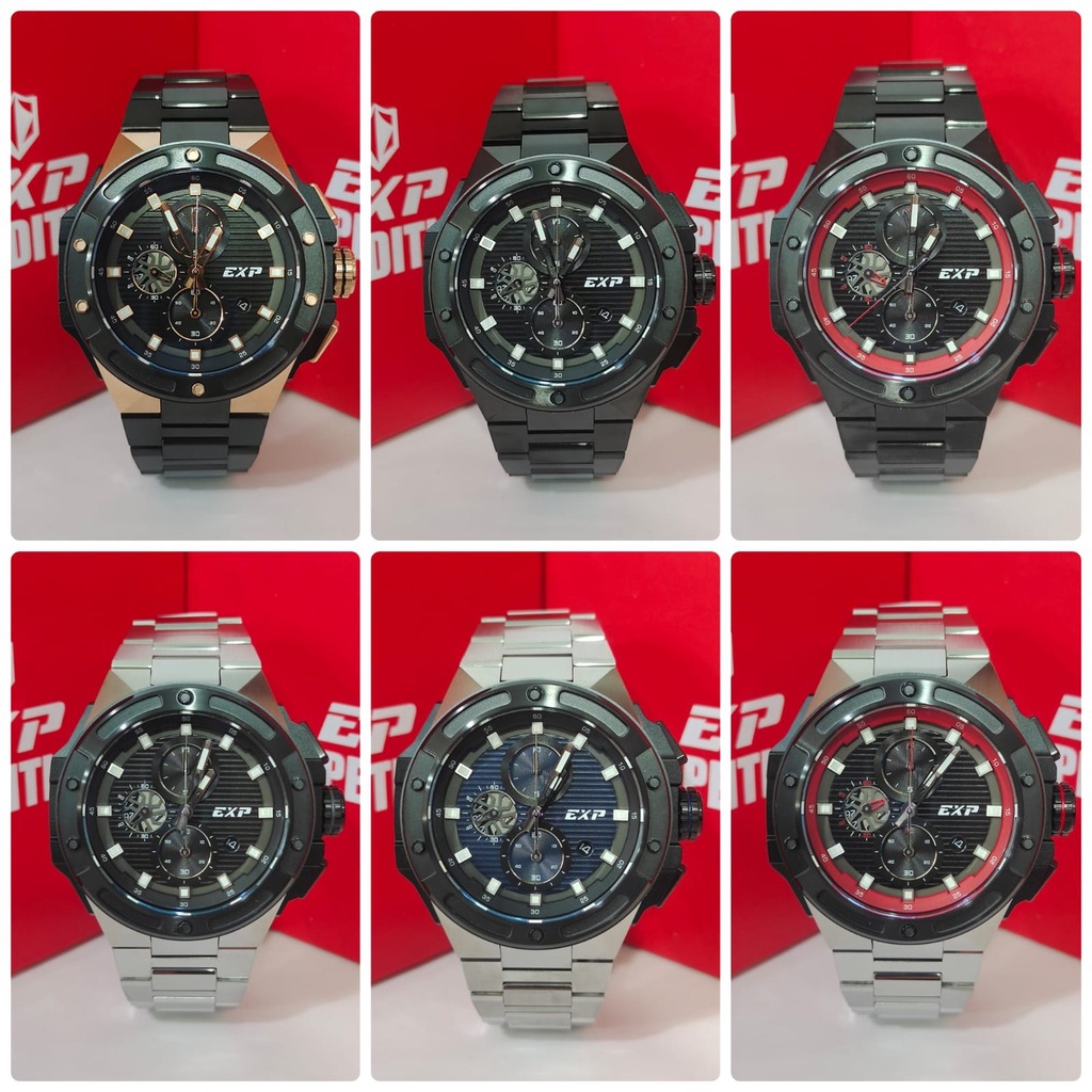Expedition Exp 6818 MC Stainless Steel Jam Tangan Pria Sport Original