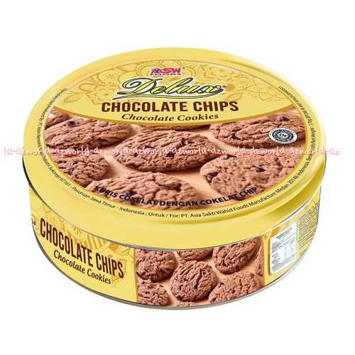 Asw Foods Deluxe 150gr Chocolate Chips Cookies Cokelat Chip Biskuit Cip Kukis Coklat Kemasan Kaleng Biscuit Dengan Taburan Choco Chips Food Delux