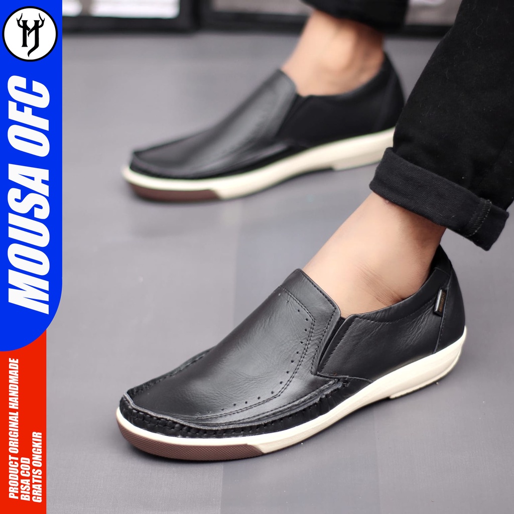 Sepatu Kulit Slip On Kerja Pria - Abra Sanver