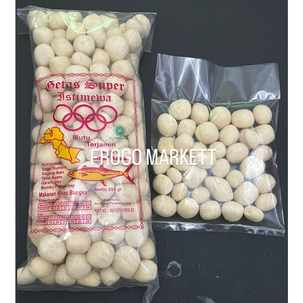 Kerupuk Bulat Getas, Getes Asli Bangka Cap Lima Roda 50gr