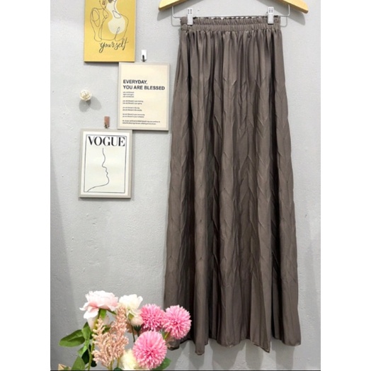 GS- ROK PLISKET KOMBI ZIGZAG/ ROK WANITA/ROK PLISKET PANJANG/ROK MUSLIM/ROK PLEATED/MAXY SKIRT