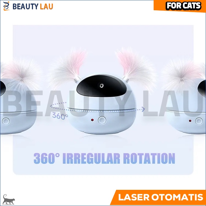 LASER KUCING LESER MAINAN INTERAKTIF KUCING BERPUTAR OTOMATIS AUTOMATIC CAT TEASER TOYS