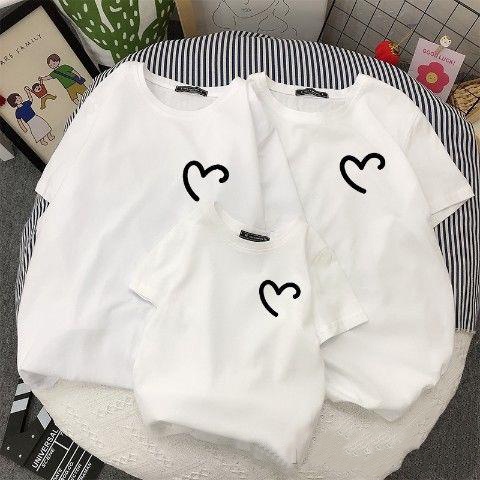 CUCI GUDANG kaos keluarga ART LOVEkecil seragam bagus gambar hati simple kembar ibu bapak anak