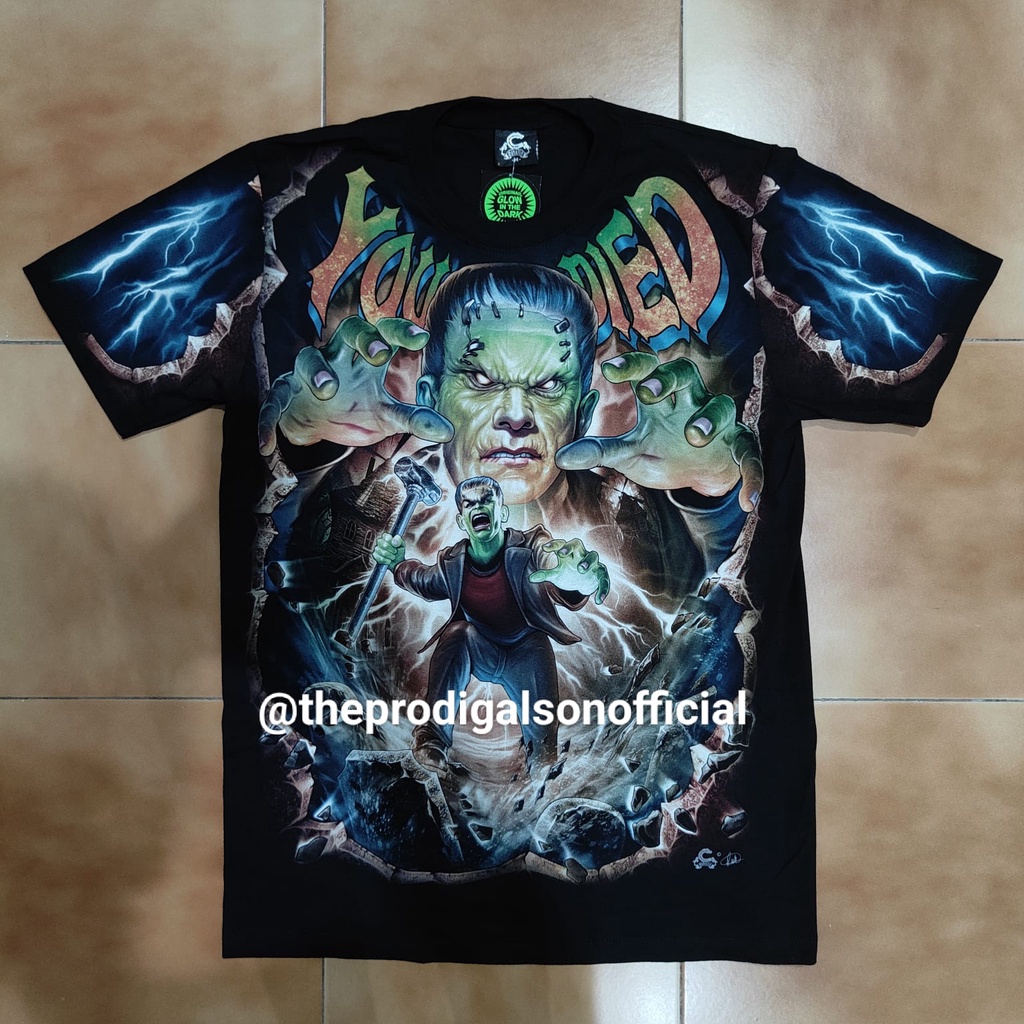 Kaos Rock Chang Caballo Import M, L dan XL Frankenstein Glow in The Dark