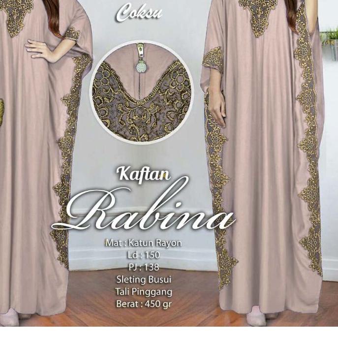 ۞ Kaftan Rabina Katun Rayon Jumbo Bigsize / Kaftan Payet Mote Busui ◊