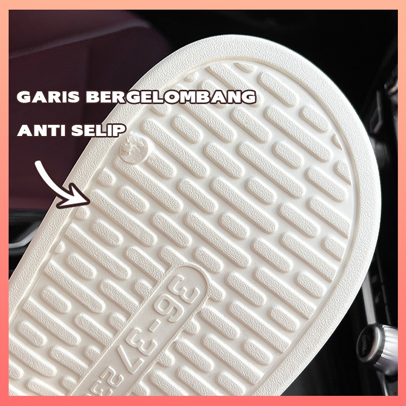 Sandal wanita karet terbaru 2023 Sandal jelly wanita korea import lucu pola DIY Sendal slop wanita murah kekinian elastic empuk EVA