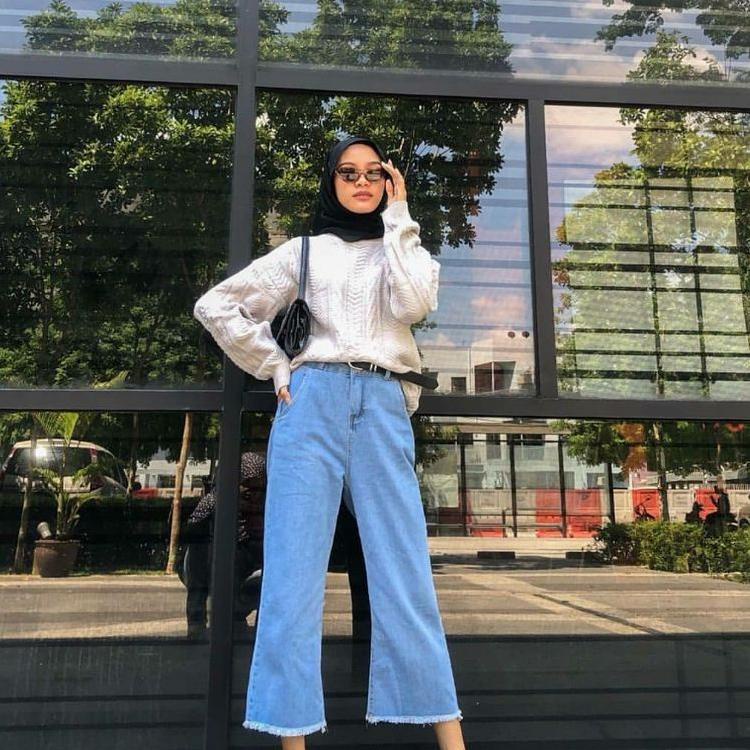 [ART. 73 1KG MUAT 4PCS | CELANA KULOT JEANS HIGHWAIST WARNA PASTELA HITS SELEBGRAM FASHION WANITA
