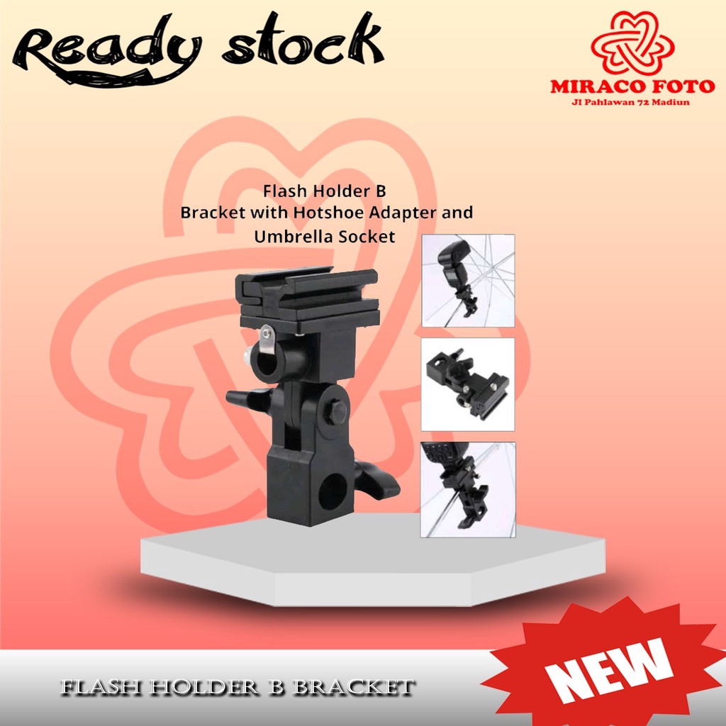 Flash holder B Bracket flash with umbrella mount flash shoe hot shoe