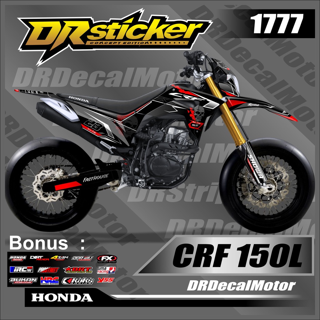 decal stiker crf 150 decal crf 150 l full body hologram aksesoris motor aksesoris crf desain skull t