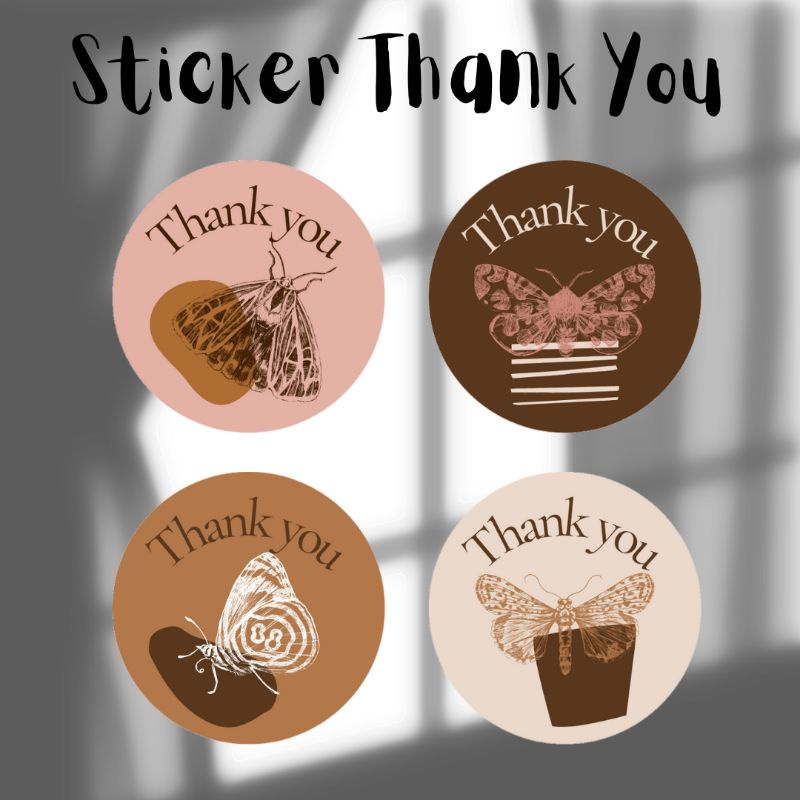 

STICKER THANKYOU #2 ANTI AIR Stiker Vintage Chromo 3 cm thank you packing produk bisnis