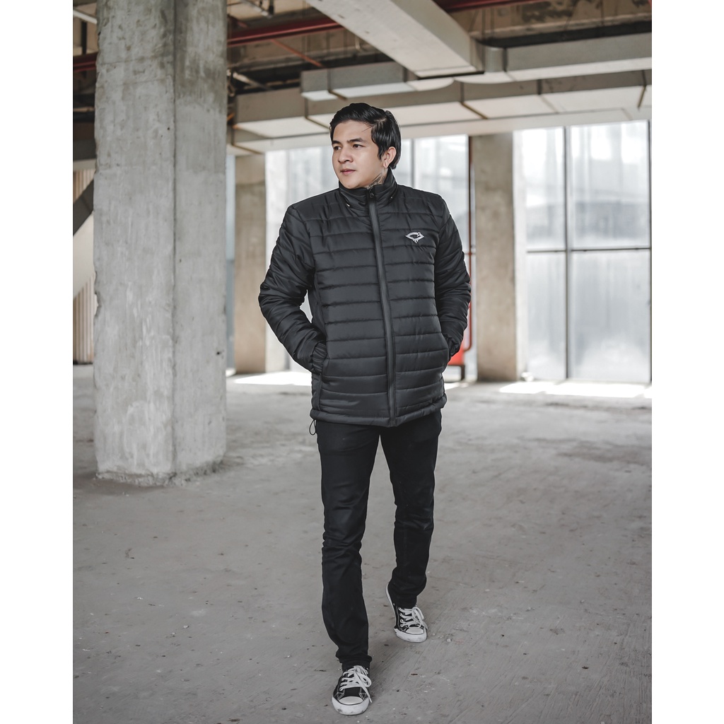 JAKET PUFFER PRIA PARASUT HOODIE PORTABLE