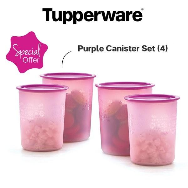 Toples Tupperware Tempat Kerupuk atau Susu Anak Mosaic Canister Purple
