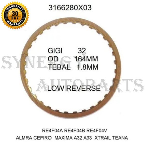 Kampas Kopling Matic Cefiro Xtrail T30 Re4F04A-V 3166280X03 10006835 #Original