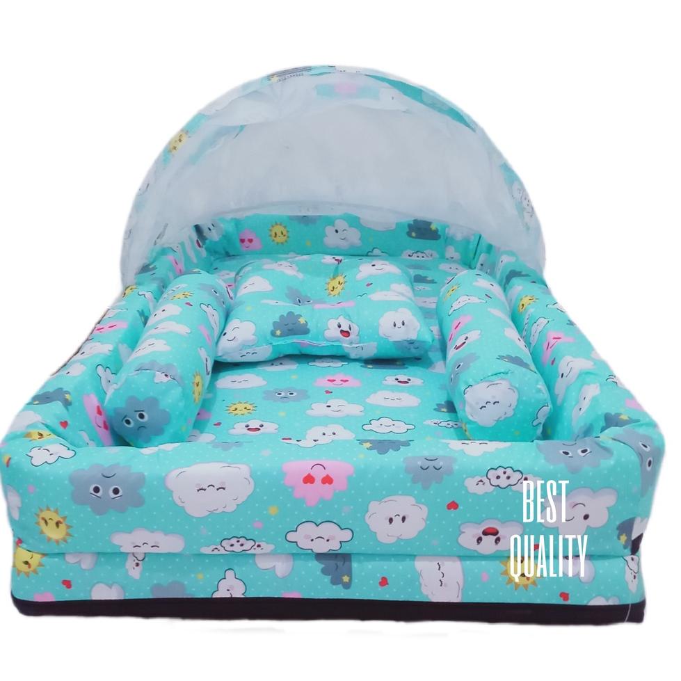 BEST PRODUCT Kasur Bayi satu set Kelambu Bantal guling Perlengkapan Tempat Tidur Bayi