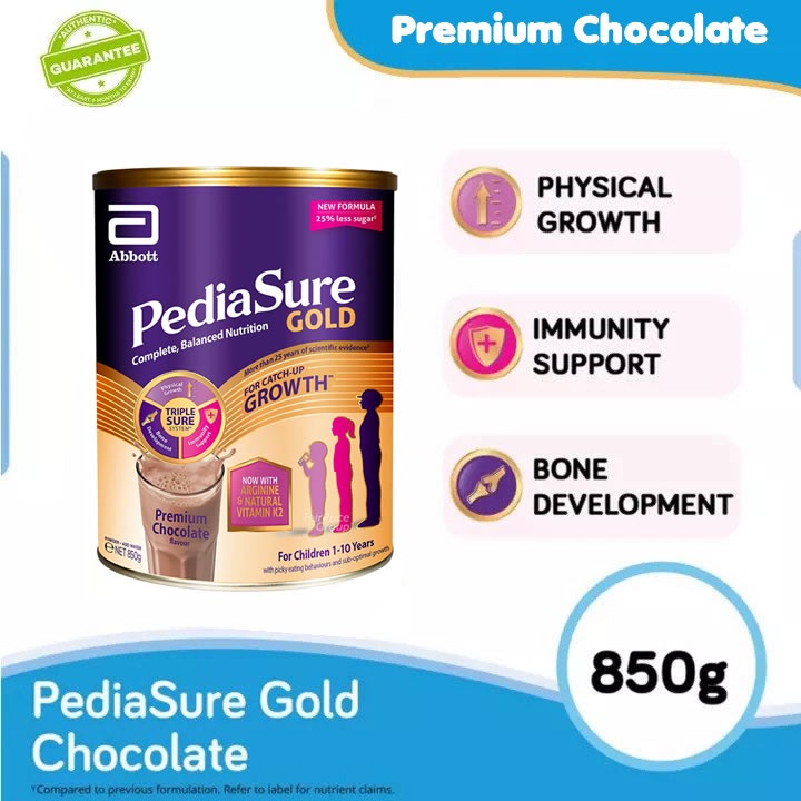 

Pediasure Gold Triplesure Premium Chocolate 850g (import Singapore)