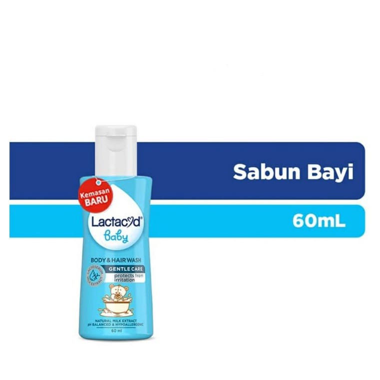 LACTACYD BABY GENTLE CARE (60ml) Body &amp; Hair Wash / Sabun Bayi Anti Iritasi / Sensitive Skin