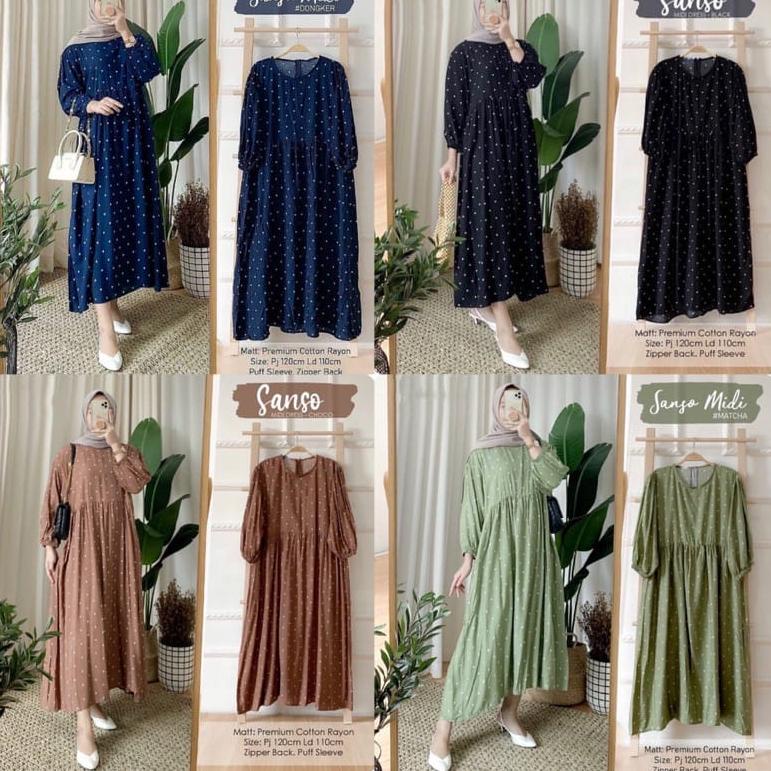 SIAP KIRIM Mola Midi Dress Muslim Ld 110 Tunik Jumbo Katun Rayon Premium Baju Wanita Kekinian