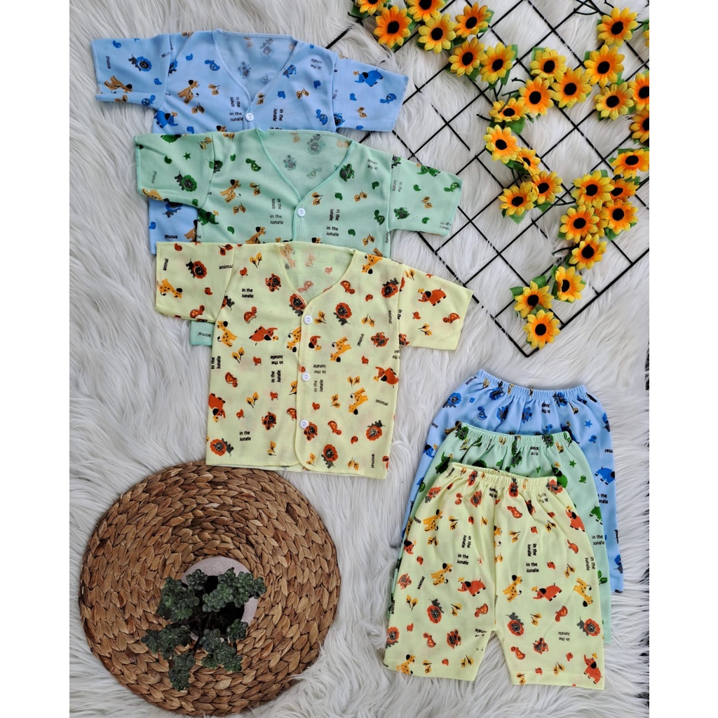 18 PCS PAKETAN LAHIRAN SERI ANIMAL NEWBORN baju celana bayi baru lahir laki laki perempuan lucu murah 0-3 BULAN