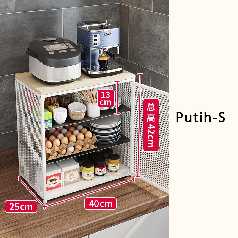 ⚡⚡⚡Lemari Piring Minimalis Rak Dapur Meja Piring Kotak Penyimpanan Organizer Logam Bernapas Dengan Rak Piring Kabinet Piring Mini Kecil Persediaan