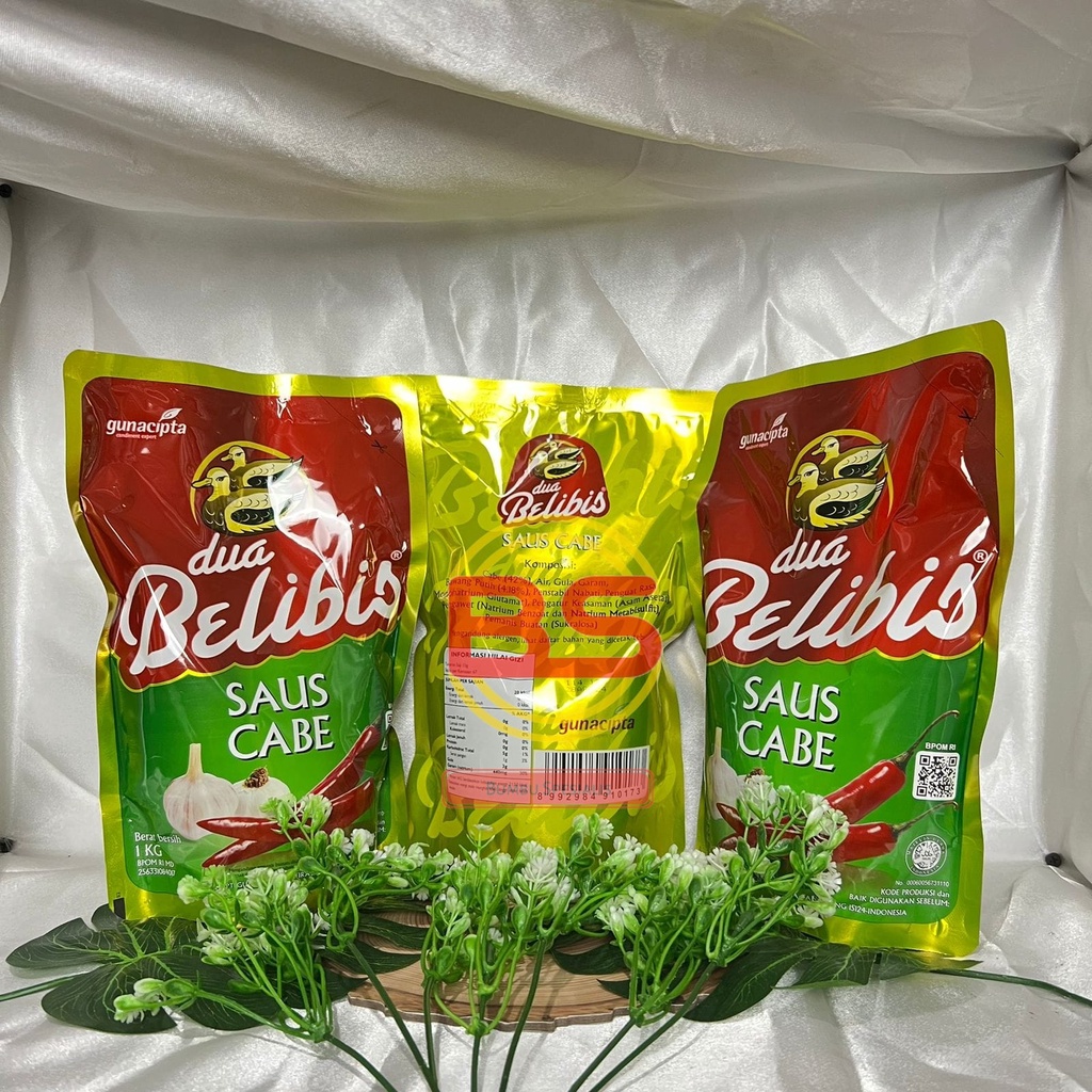 DUA BELIBIS SAUS SAMBEL / SAUS CABE POUCH 1KG / SAUS CABE BELIBIS ISI ULANG