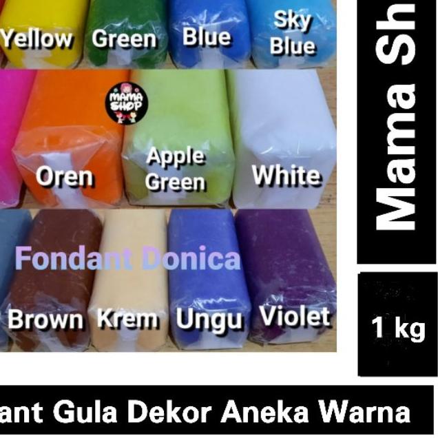 

♚ Fondant 1kg Merk Fondx Donnica Bahan kue Gula Dekor Icing Sugar Hiasan Kue ➶