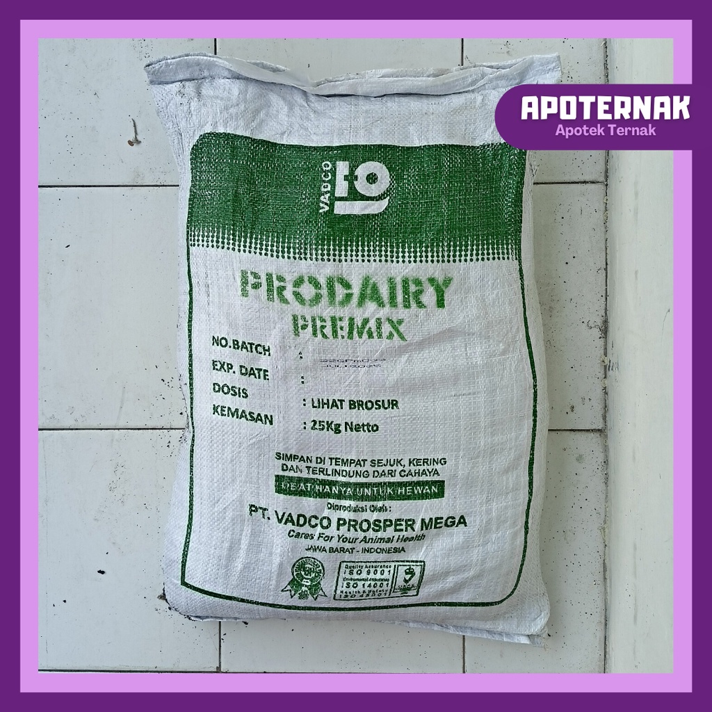 PRODAIRY PREMIX 1 Sak 25 Kg | Vitamin Mineral Untuk Sapi Perah | Premix Sapi Perah | Mineral Sapi