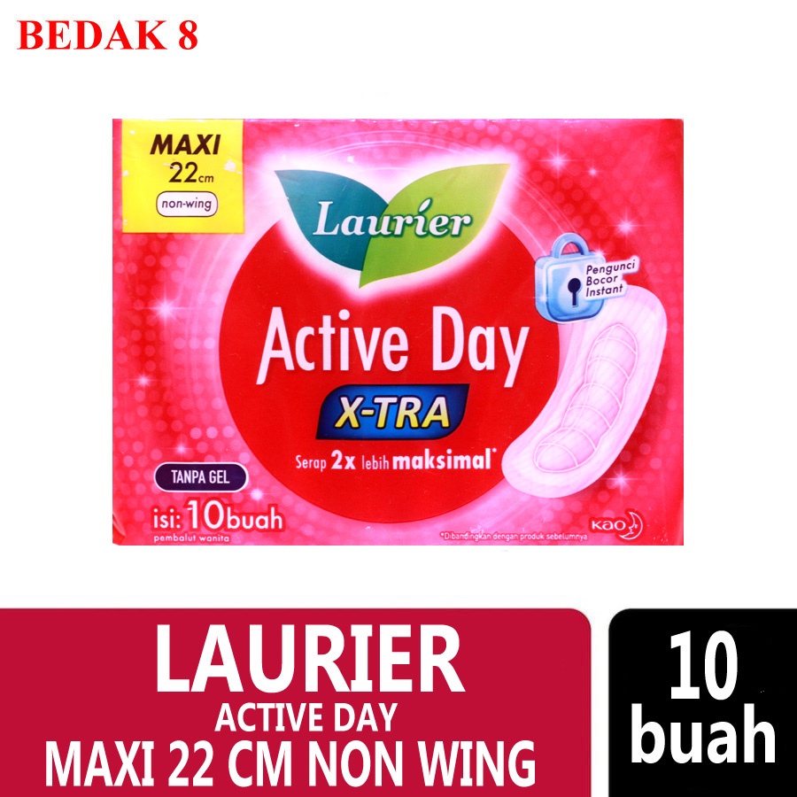 Pembalut Laurier Active Day Super Maxi 10S (NON WING)