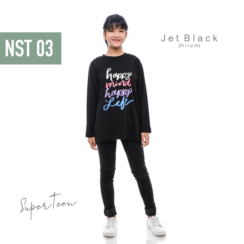 BAJU ANAK PEREMPUAN TANGGUNG REMAJA / KAOS ANAK PEREMPUAN TANGGUNG REMAJA / PAKAIAN ANAK CEWEK KAOS ANAK CEWEK LENGAN PANJANG KOREA HAPPY LIFE BRAND SUPERTEEN 9 - 14 TAHUN