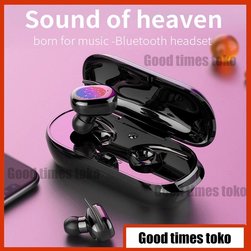 headset bluetooth full bass TWS Y30 asli earphone Bluetooth Original henset Murah TWS True wireless 