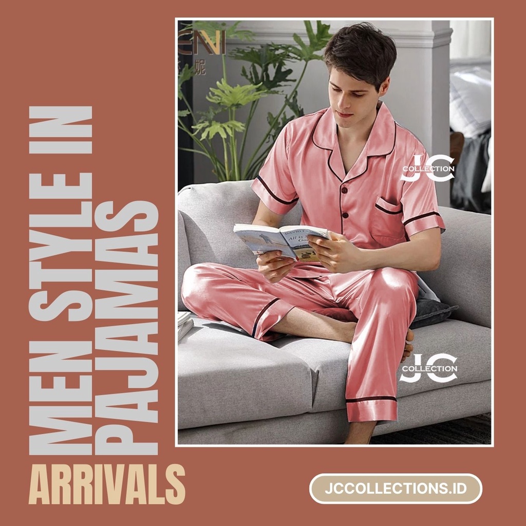 Baju Tidur Piyama Pria Jumbo CP - Piyama Satin Jumbo / Pajamas Big Size  -  JCCollections