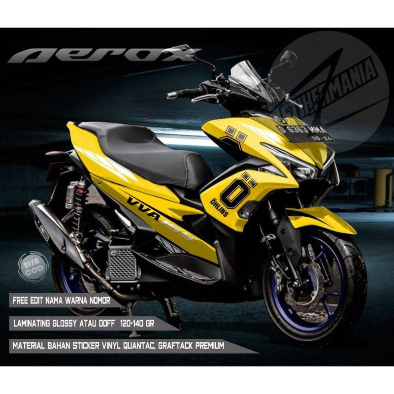 Sticker aerox 155 full body decal aerox old striping aerox old stiker aerox stiker aerox bandung Sti