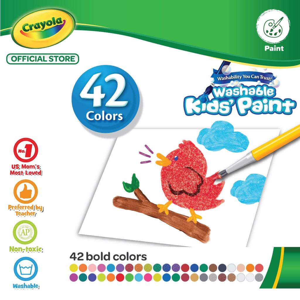 

Crayola 42 Colors Washable Kids Paint Pot with Brush Best Seller