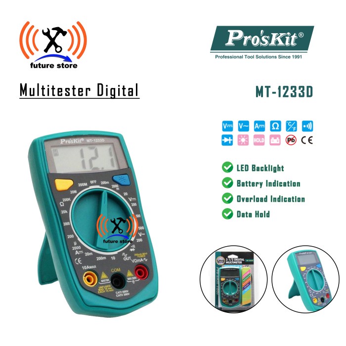 ProsKit MT-1233D DIGITAL MULTIMETER - MULTITESTER PROSKIT MT-1233D DIGITAL ORIGINAL