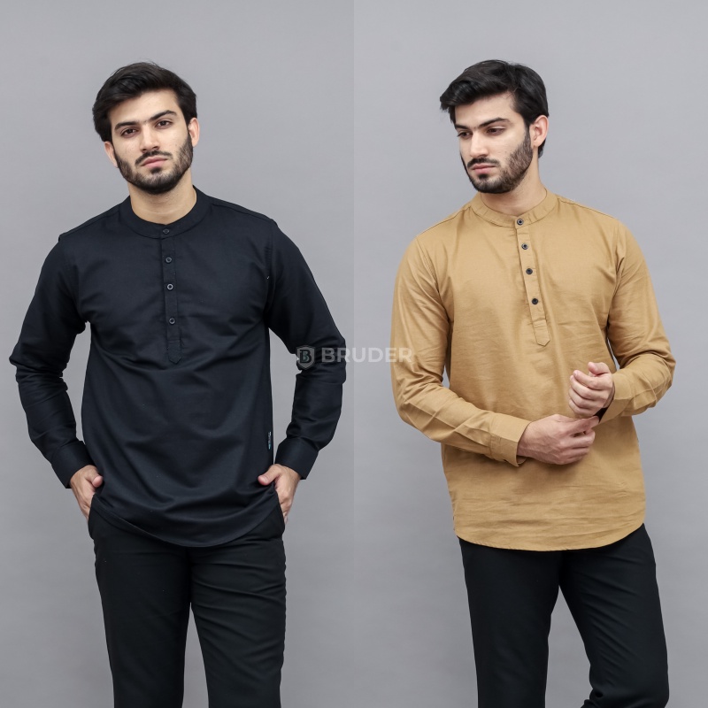 Baju Koko Pria Dewasa Lengan Panjang Terbaru - Kemeja Koko Kemko Polos Basic By Bruder