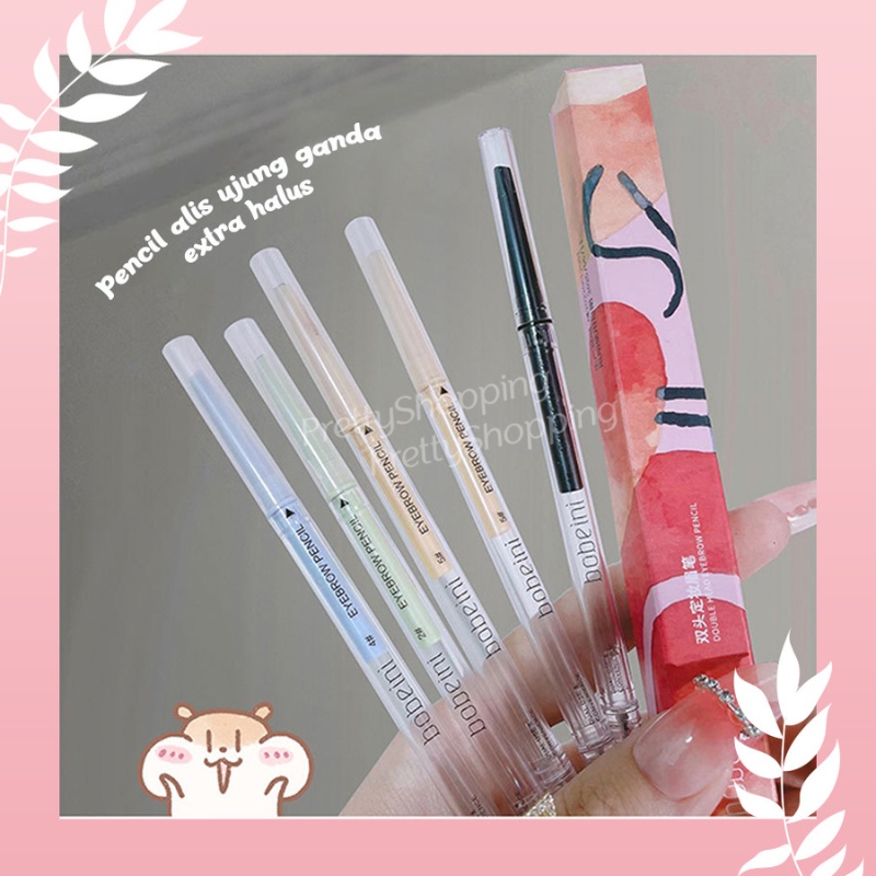 Pretty Pensil Alis Double Head Eyebrow Pencil/ Pencil Eyebrow 2IN Automatic Waterproof/Eye long lasting