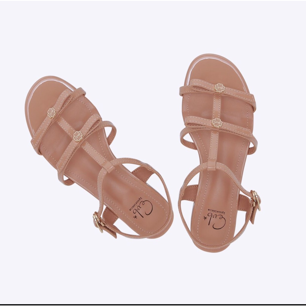 EVB*MONROW ALMOND (PRELOVED) | SANDAL EVB | SANDAL WANITA NUDE