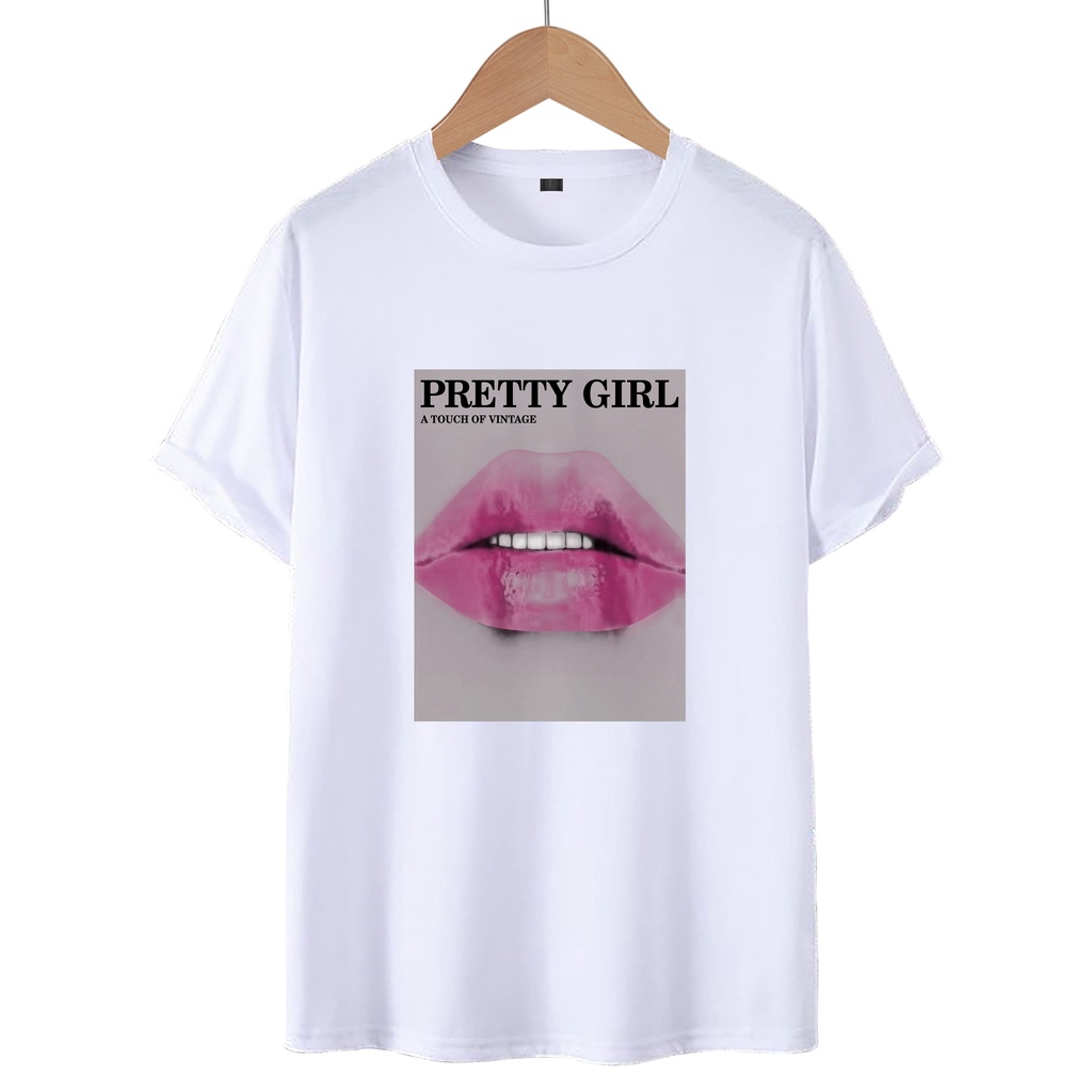 KAOS T-SHIRT PRETTY GIRL / KAOS DISTRO WANITA.