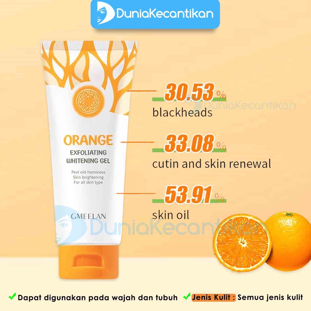 GMEELAN Orange Exfoliating Whitening Peeling Gel All in 1 Eksfoliasi Wajah Dan Badan Exfoliating Gel Mengangkat Sel Kulit Mati G meelan Face &amp; Body Scrub