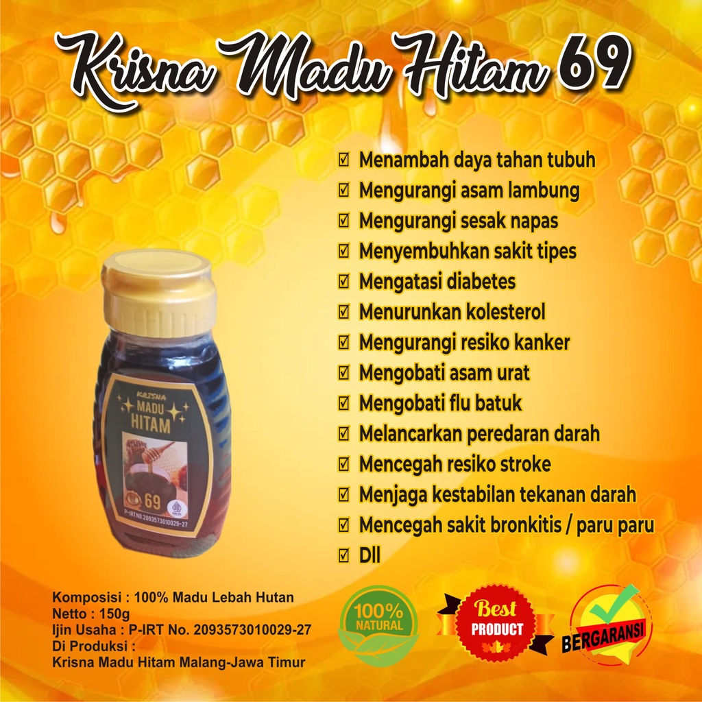 

Krisna Madu Hitam 69 100% Murni - 150g