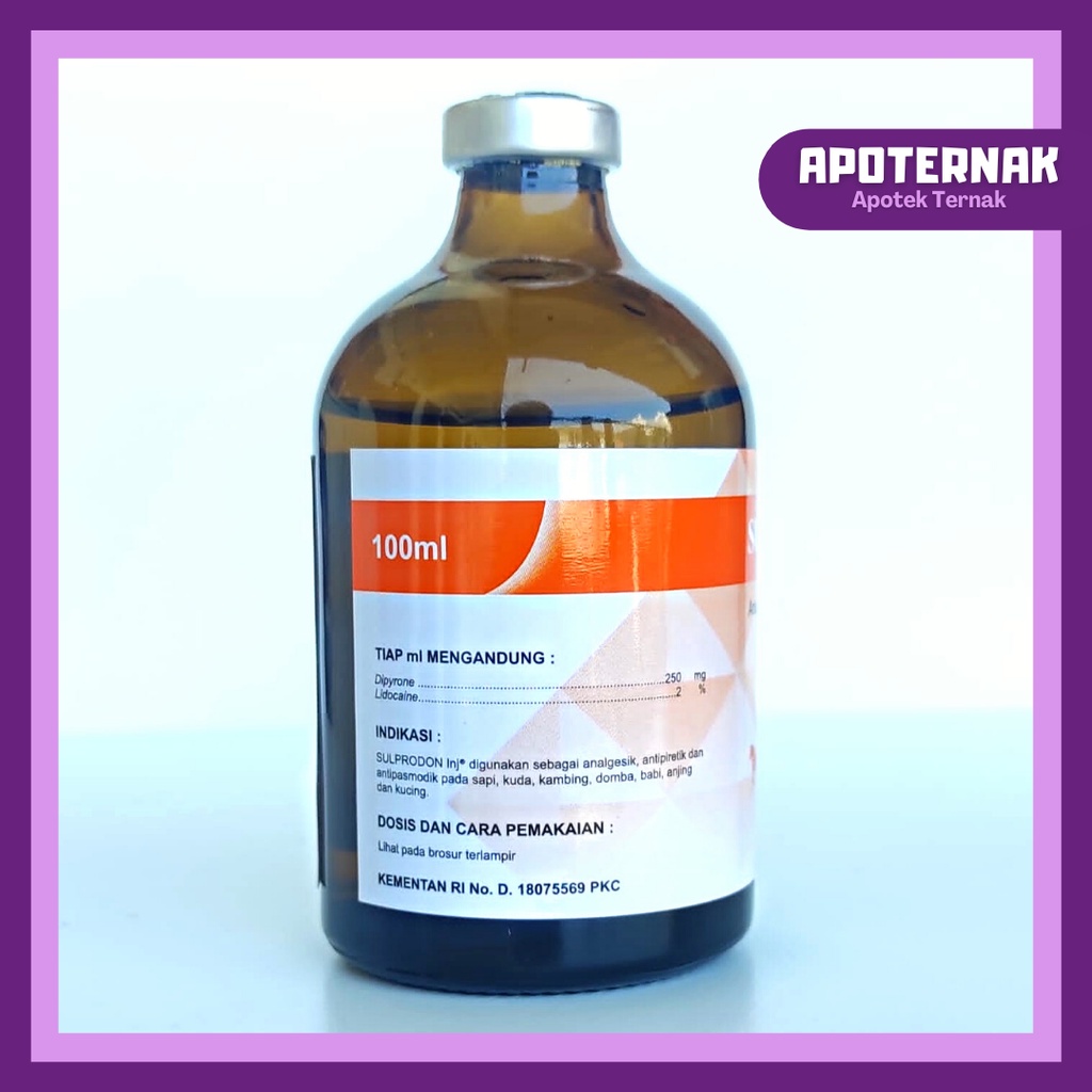 PRODRYL Injeksi 100 mL | Antihistamin Anti Alergi (Mirip Vetadryl Sanbe) | Untuk Sapi Kambing Kuda Anjing Kucing | VADCO | Apoternak